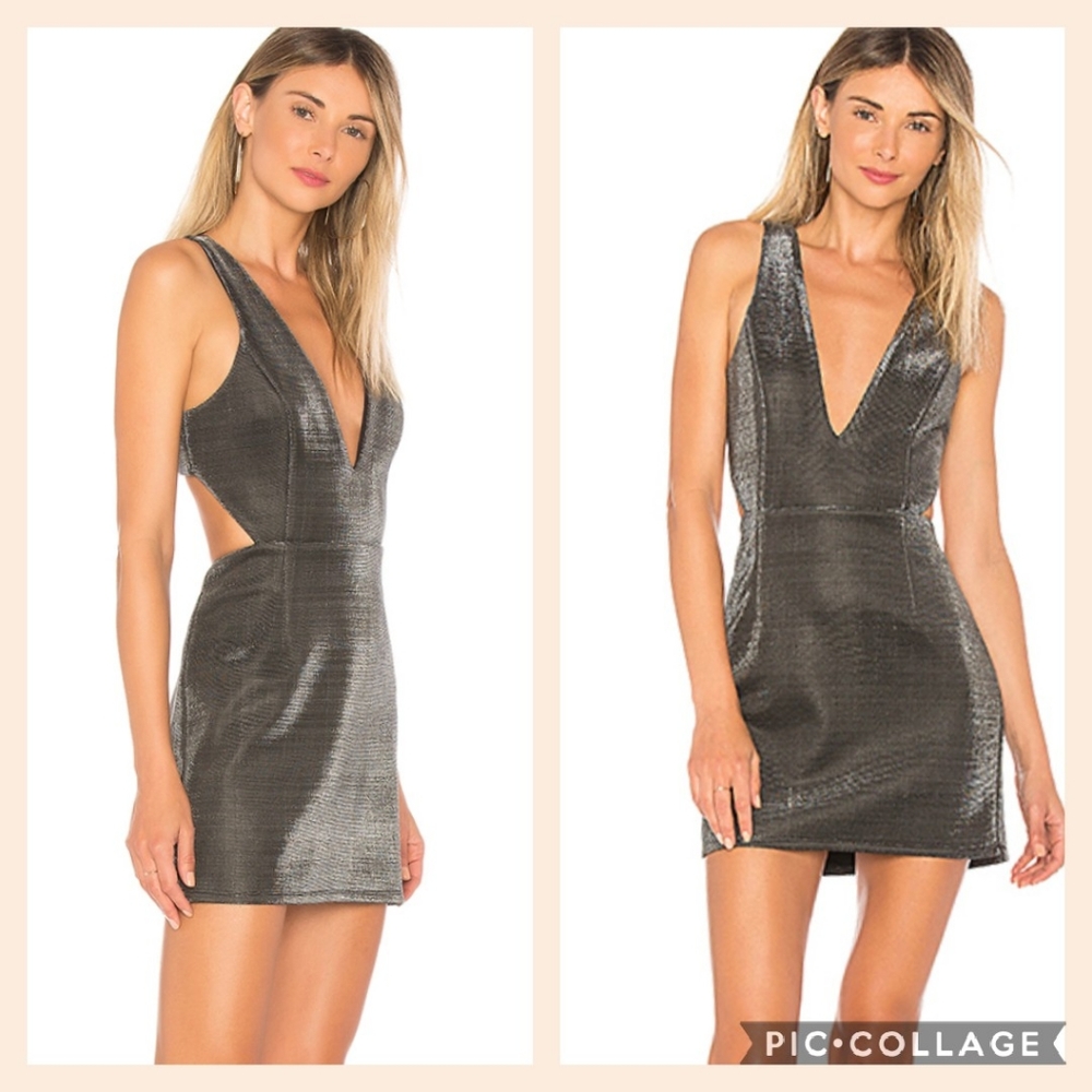NBD gunmetal dress metallic size extra large revol